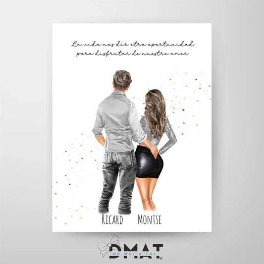 lámina pareja moderna personalizada – ilustración romántica – De moi à toi 