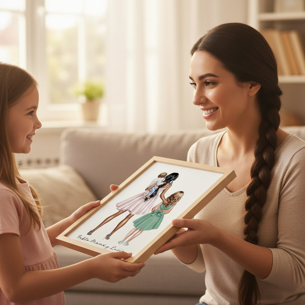 lámina personalizada madre e hijos – regalo original – De moi à toi 