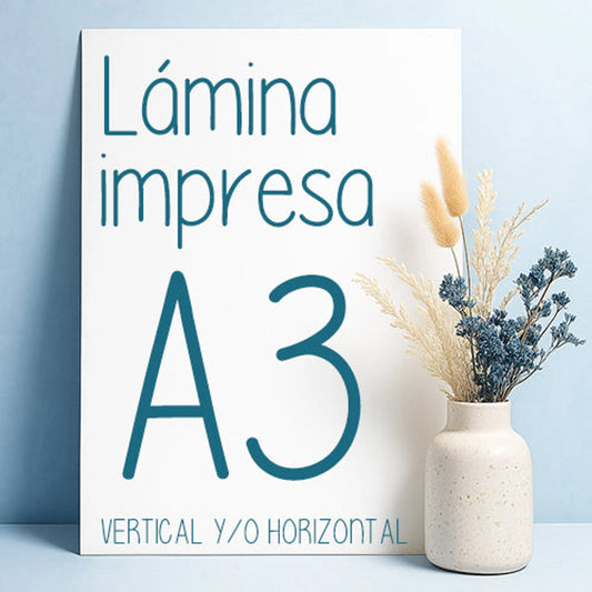 Lámina personalizada A3 impresa en papel fotográfico – De moi à toi