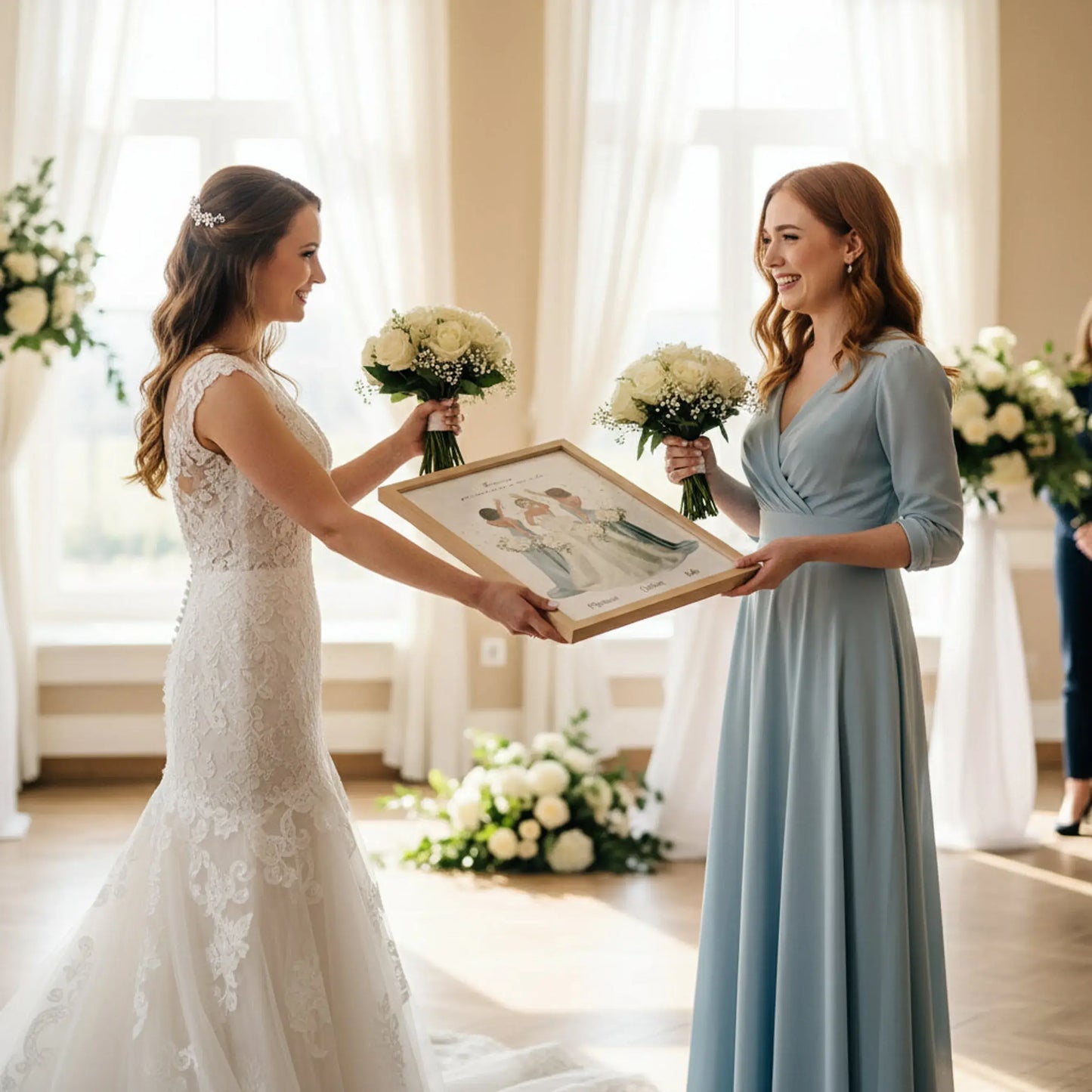 regalo personalizado premium para bodas. Lámina de damas de honor