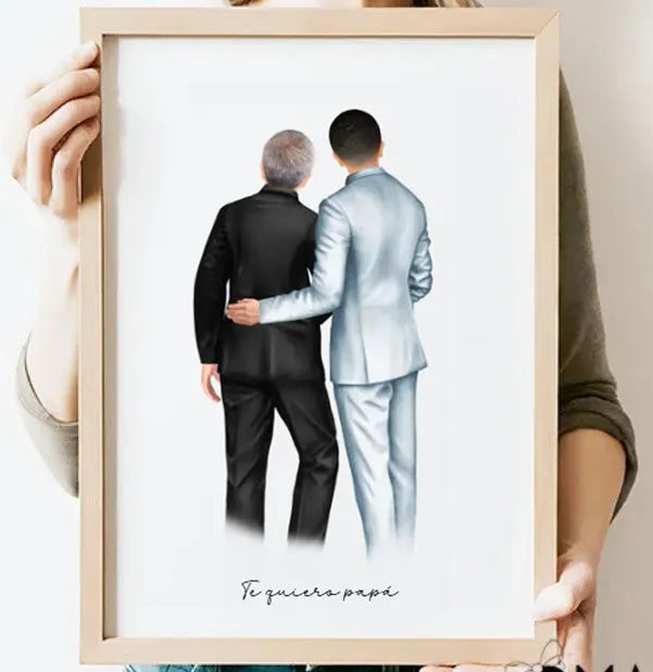 Ilustración personalizada boda padre del novio - De moi a toi