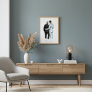 Ilustración personalizada boda padre del novio - De moi a toi