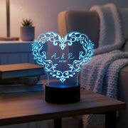 Regalo original lámpara LED personalizada con nombres para enamorados – De moi à toi