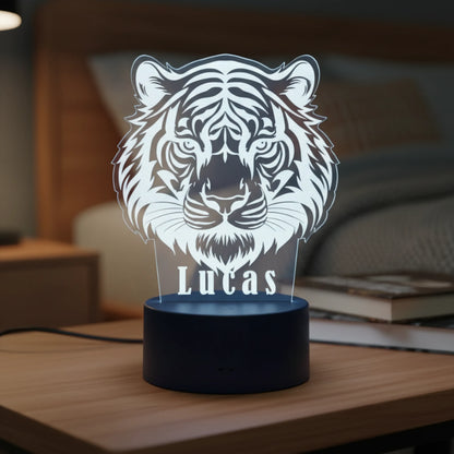 Lámpara LED personalizada con nombre y diseño de tigre – De moi à toi
