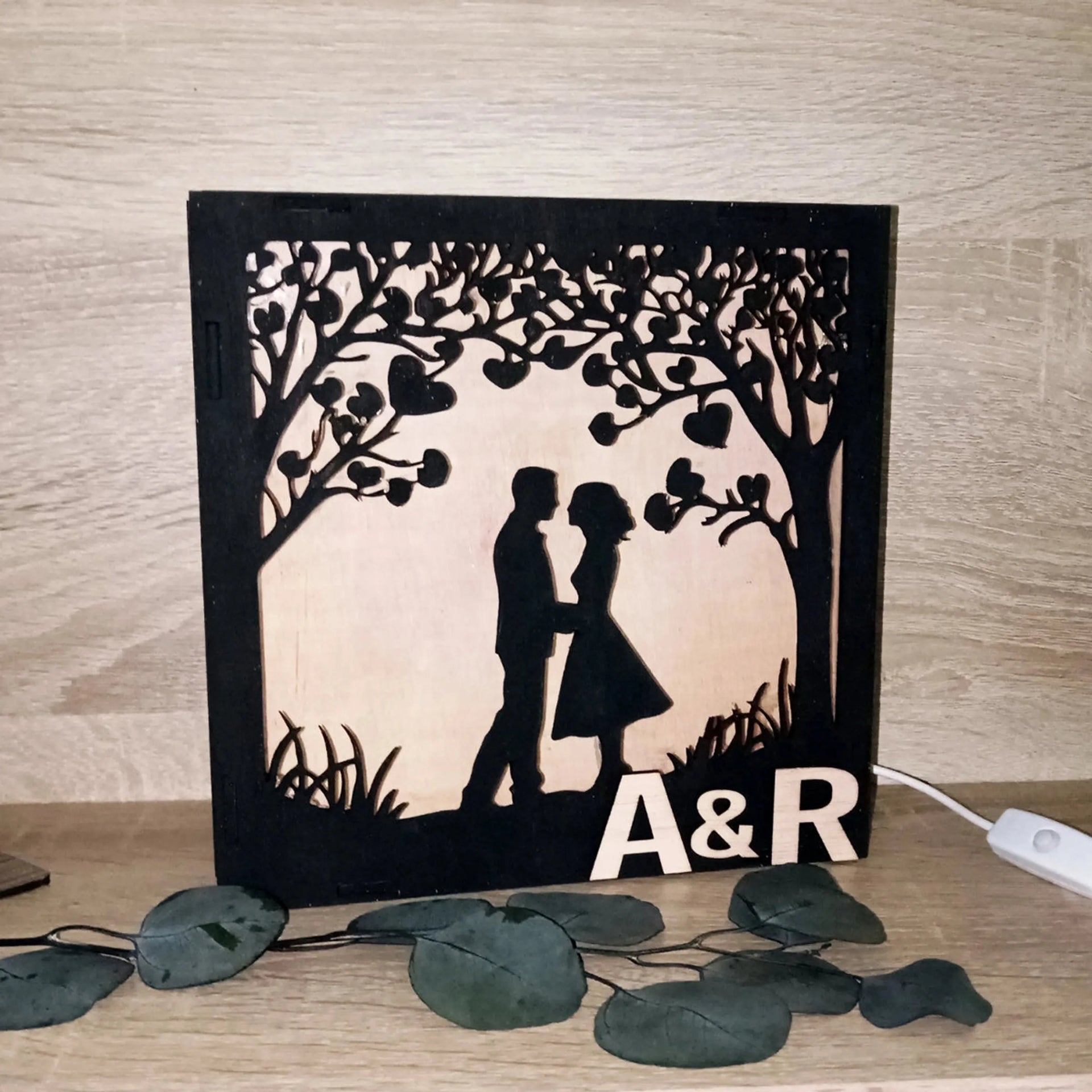 Lámpara de noche personalizada para pareja - De moi a toi