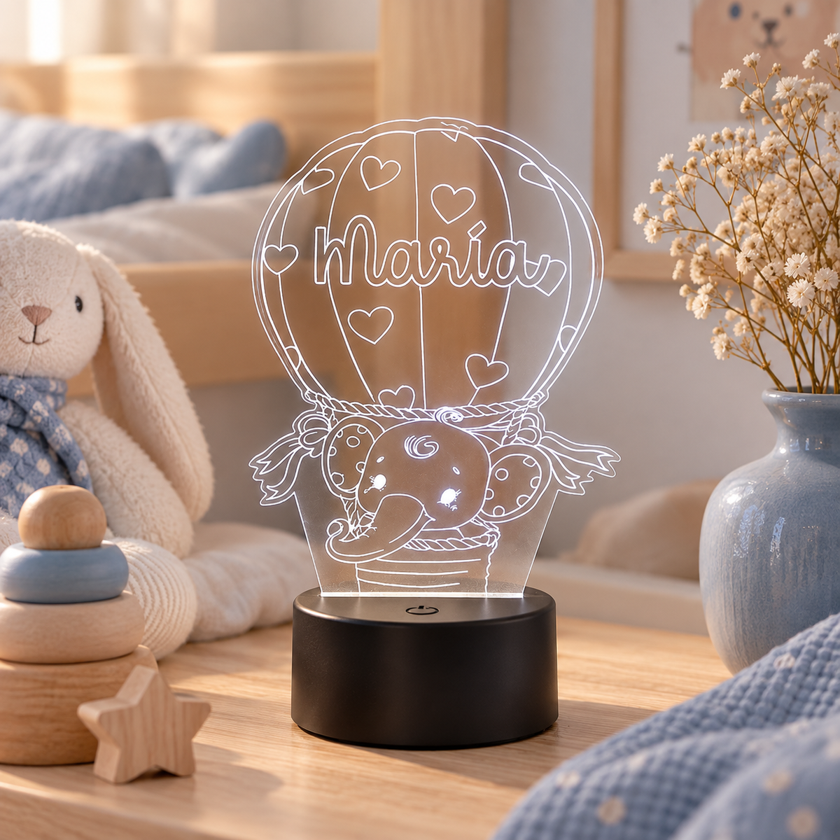 Lámpara personalizada infantil con nombre de bebé