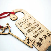 llave mágica de navidad personalizada madera grabada reyes magos papa noel