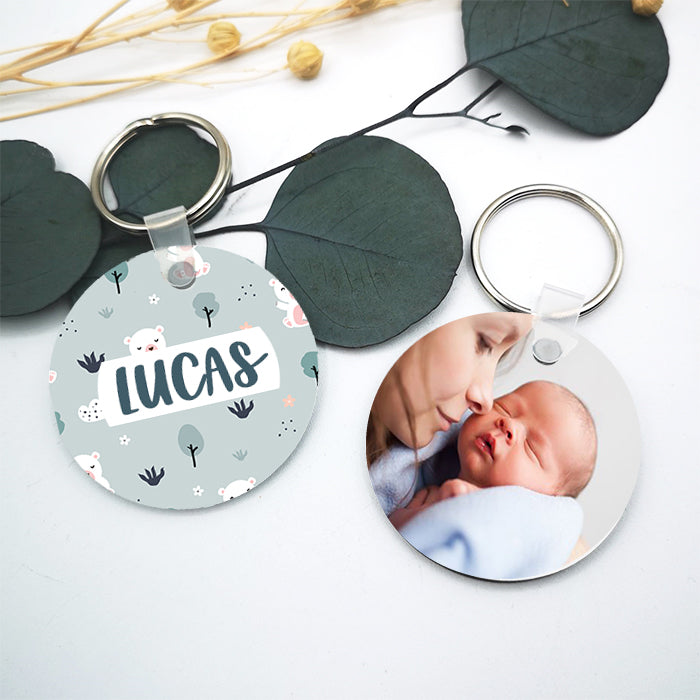 Llavero personalizado con foto de bebé - Detalle de invitados y regalos especiales