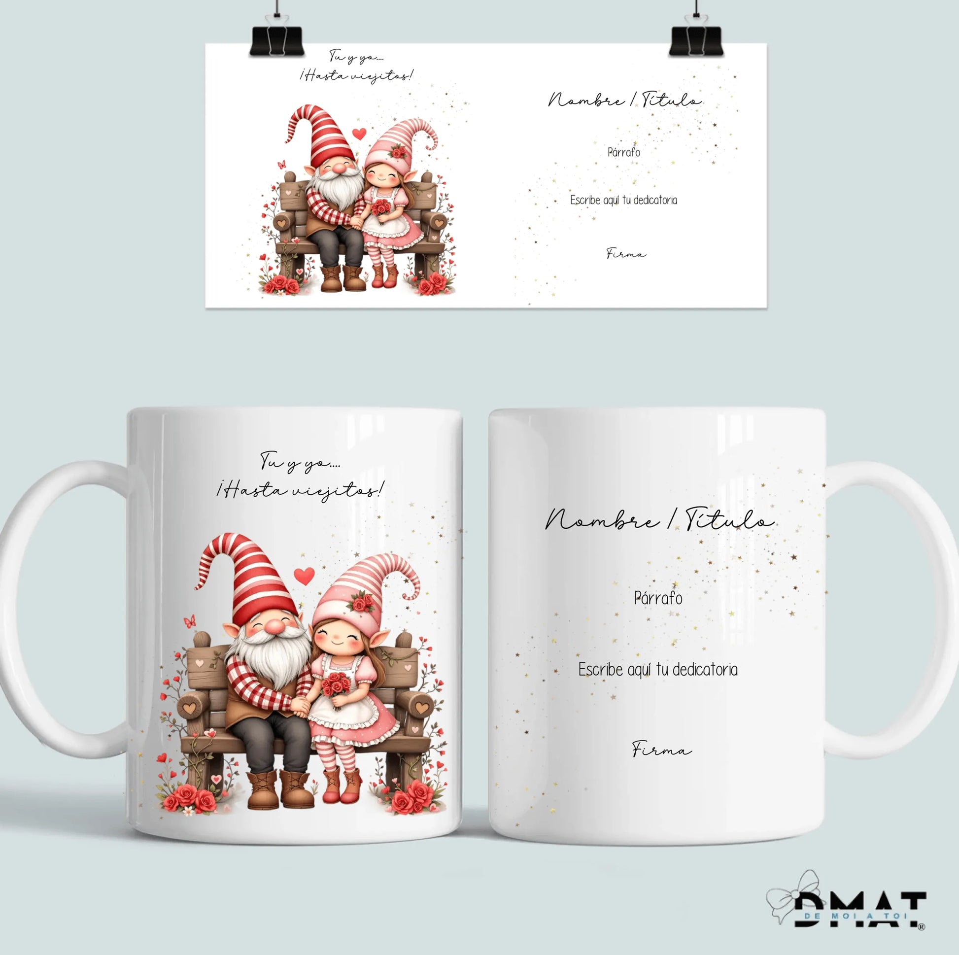 detalle romántico de Navidad taza personalizada