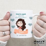 Taza personalizada para profesora con nombres de alumnos