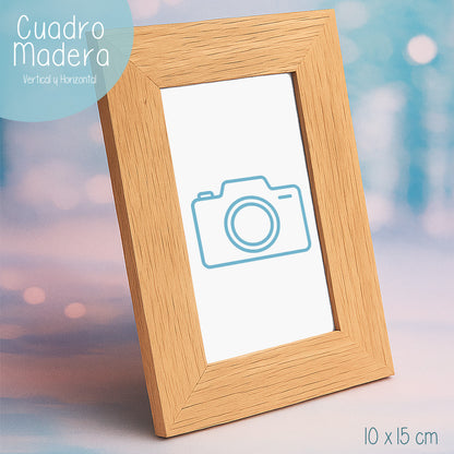 Marco de fotos personalizado 10×15 de madera natural – De moi à toi