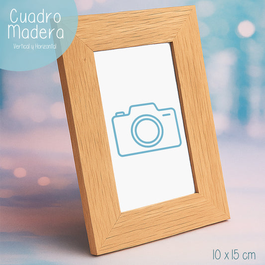 Marco de fotos personalizado 10×15 de madera natural – De moi à toi