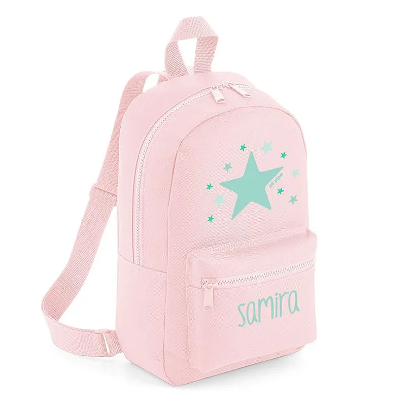 Mochila escolar personalizada con nombre, ideal para vuelta al cole.
