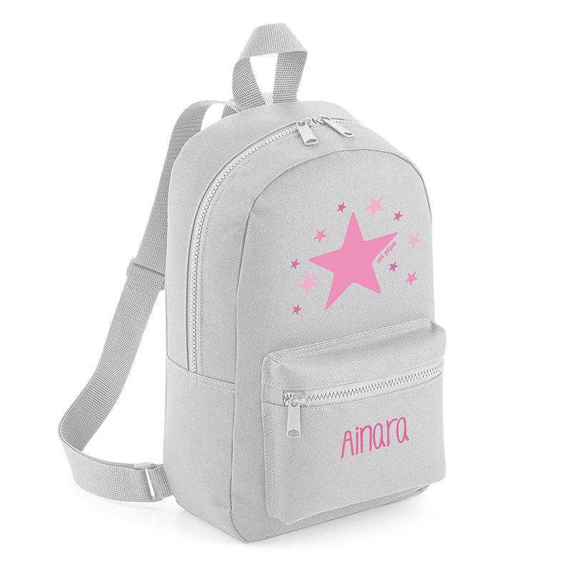 Mochila ESTRELLA ROSA Nylon 5-8 años (Color a elegir)