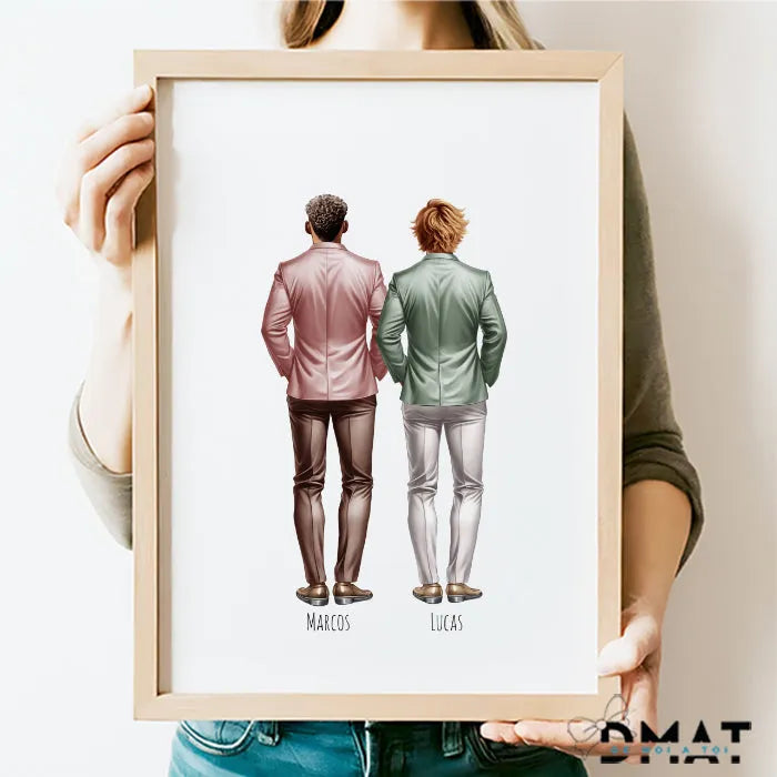 Regalos con ilustración personalizada para amigos hombres clipart
