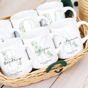 Tazas con nombres e iniciales para invitados de boda, bautizo o comunión o evento