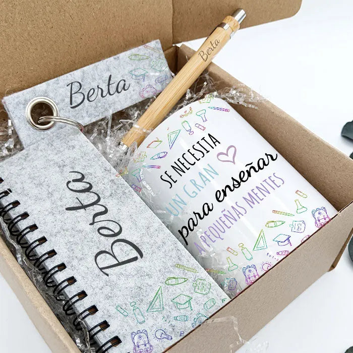 Set regalo profesores fin de curso personalizado original y práctico