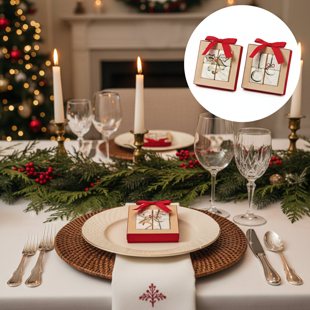 estuche de napolitanas de chocolate artesanal navideño