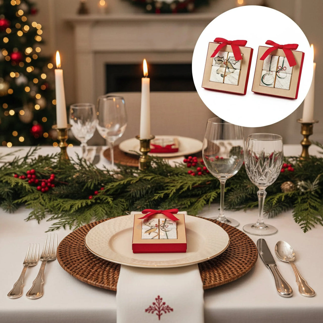 estuche de napolitanas de chocolate artesanal navideño