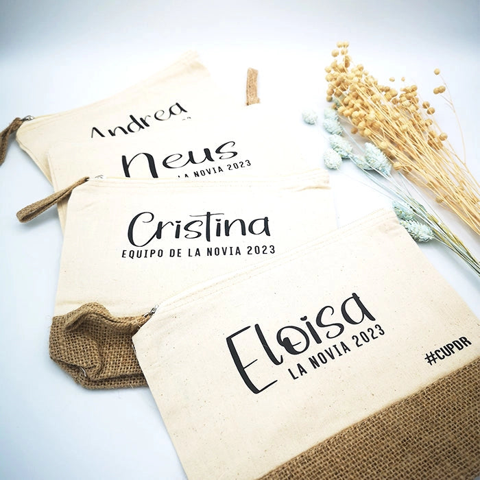 Neceser algodón y yute con nombre