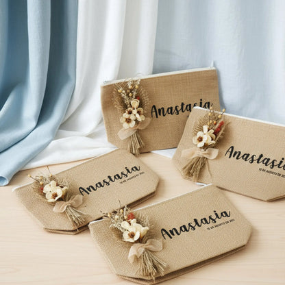 Neceser natural personalizado con nombre como regalo original para mujer