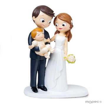 Novios con bebé - Figura de Boda - Regalo original personalizado - DE MOI À TOI