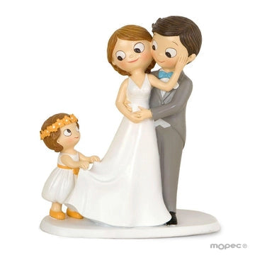Novios con niña - Figura de tarta de Boda - Regalo original personalizado - DE MOI À TOI