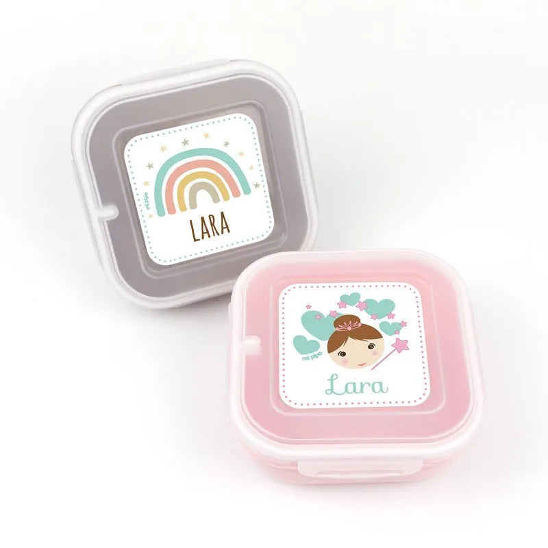 Set infantil de dos fiambreras herméticas, perfectas para guardería y colegio.