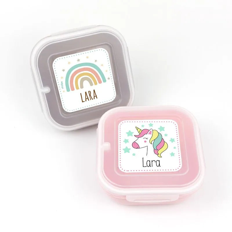 Set de 2 fiambreras herméticas para bebé y niño, seguras y fáciles de limpiar.