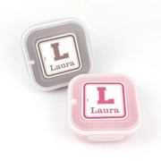 Pack de dos fiambreras herméticas infantiles personalizadas con nombre.