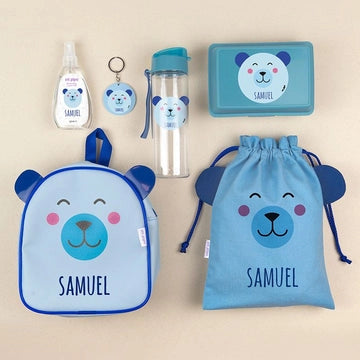 Pack completo cole Oso azul personalizado + Llavero regalo - Regalo original personalizado - DE MOI À TOI