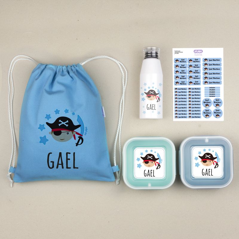 Set escolar completo con mochila y accesorios personalizados