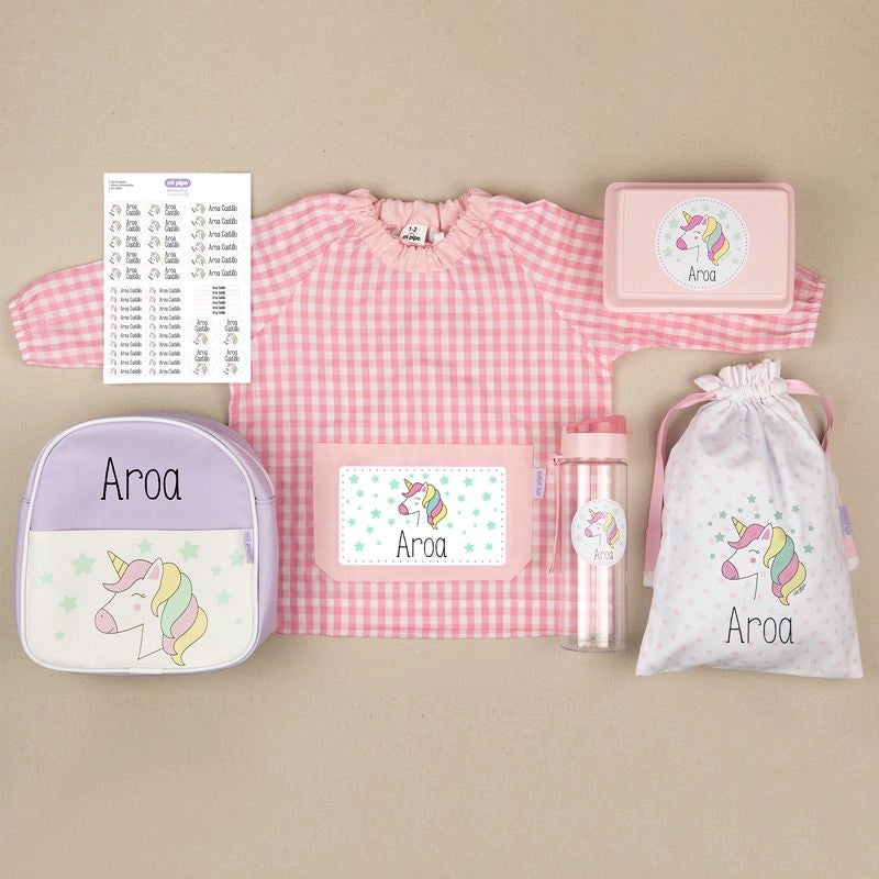 Pack de material escolar infantil personalizado con nombre para colegio.