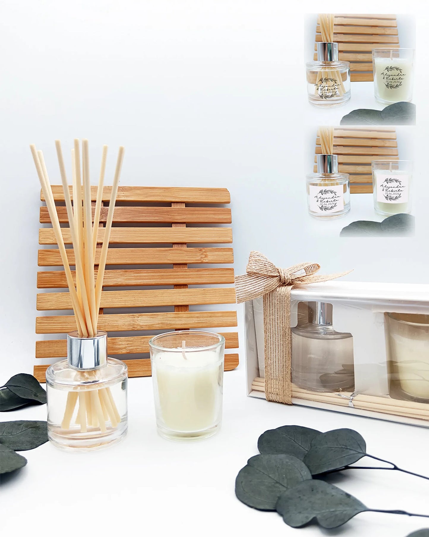 Regalo elegante y aromático para comunión o bautizo con personalización.