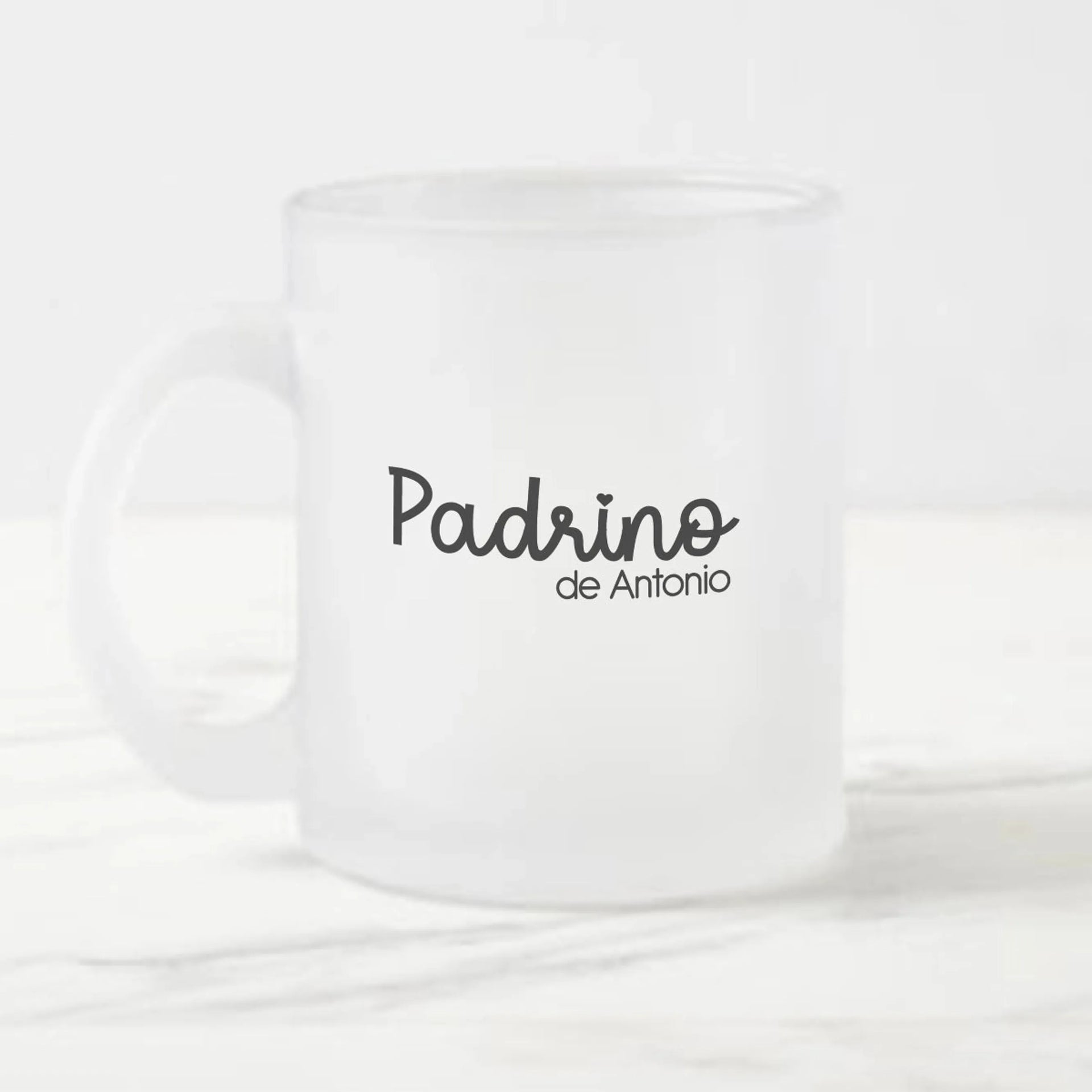 Taza de cristal personalizada para padrino de bautizo - de moi a toi