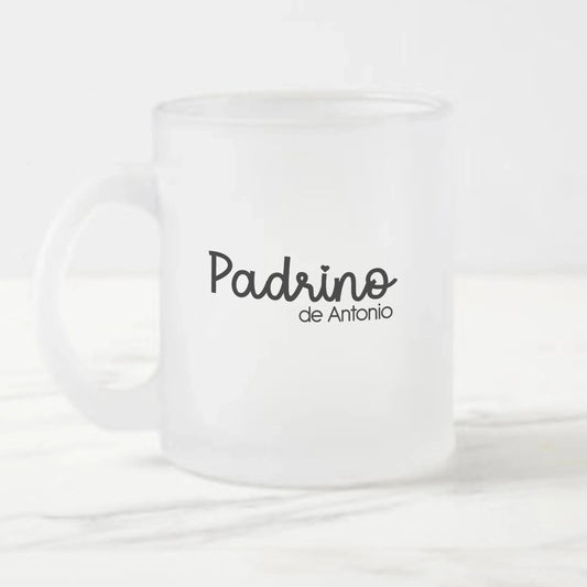 Taza de cristal personalizada para padrino de bautizo - de moi a toi