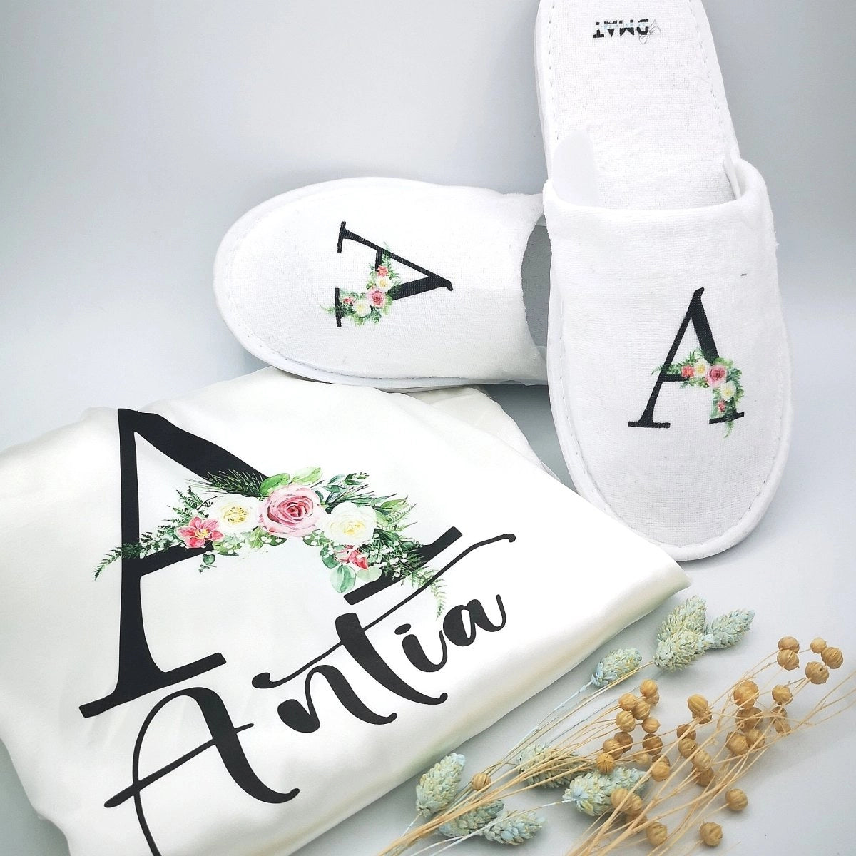 Pantuflas personalizadas INICIAL - Regalo original personalizado - DE MOI À TOI