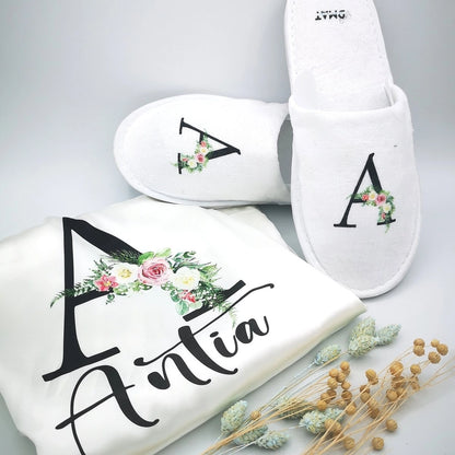 Pantuflas personalizadas INICIAL - Regalo original personalizado - DE MOI À TOI