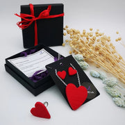 Pendientes de corazón rojo hechos a mano – Joya única – De moi à toi