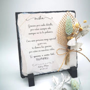 Piedra con texto y flores preservadas - Regalo original personalizado - DE MOI À TOI