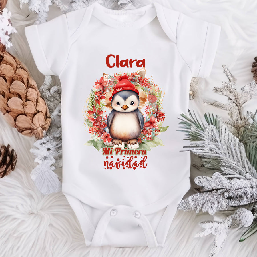 Pingu - body personalizado como regalo navideño para bebé y embarazada - de moi a toi