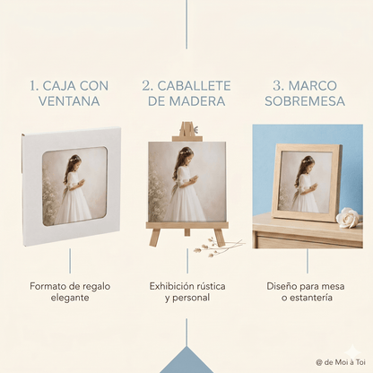 Azulejo personalizado con foto y caballete de madera
