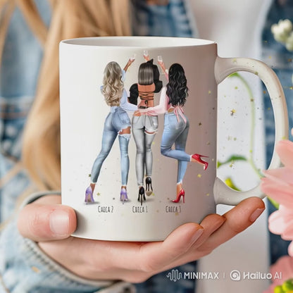 Taza con ilustración personalizada para damas de honor