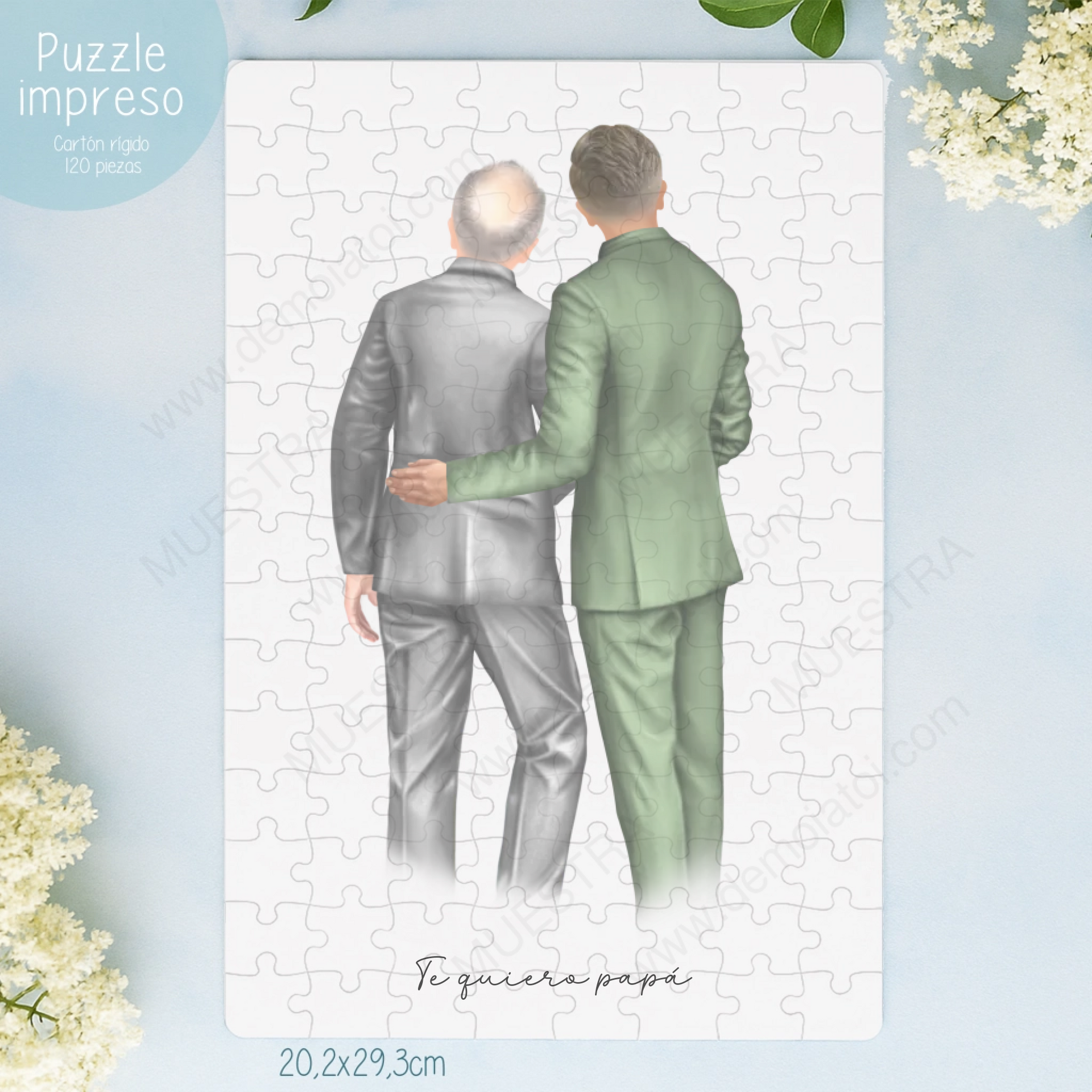 puzzle ilustración premium familiares novios regalo boda
