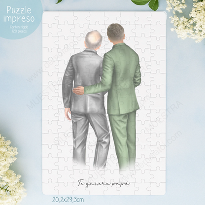 puzzle ilustración premium familiares novios regalo boda
