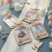 Regalo de bautizo original para invitados, portafotos de madera De moi à toi