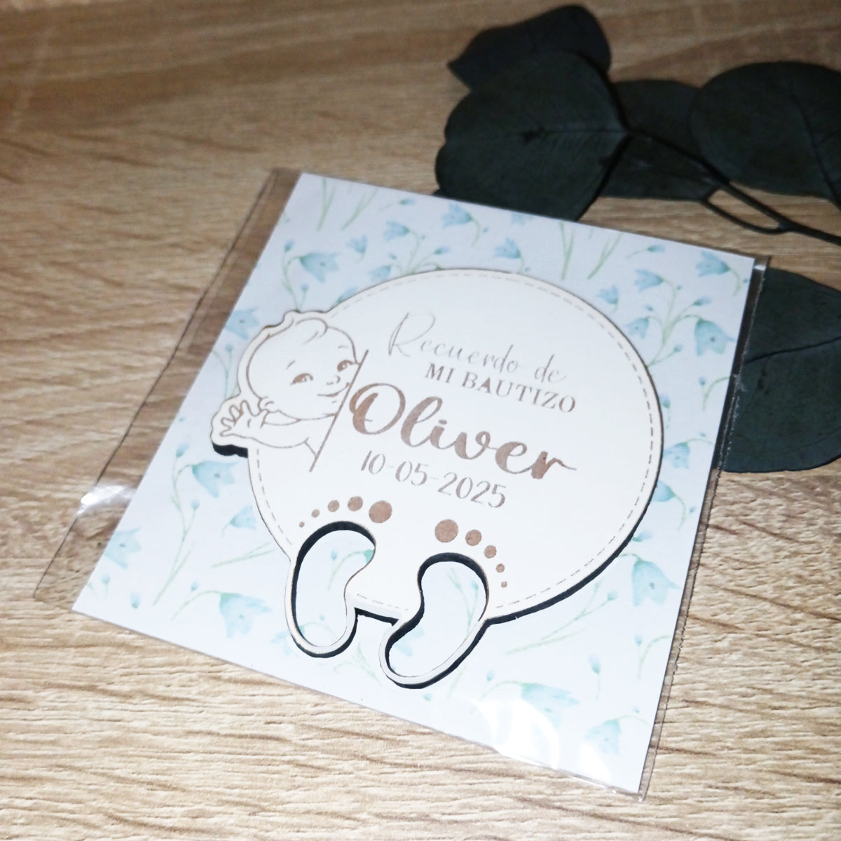 Detalle de invitados de bautizo personalizado - De moi a toi