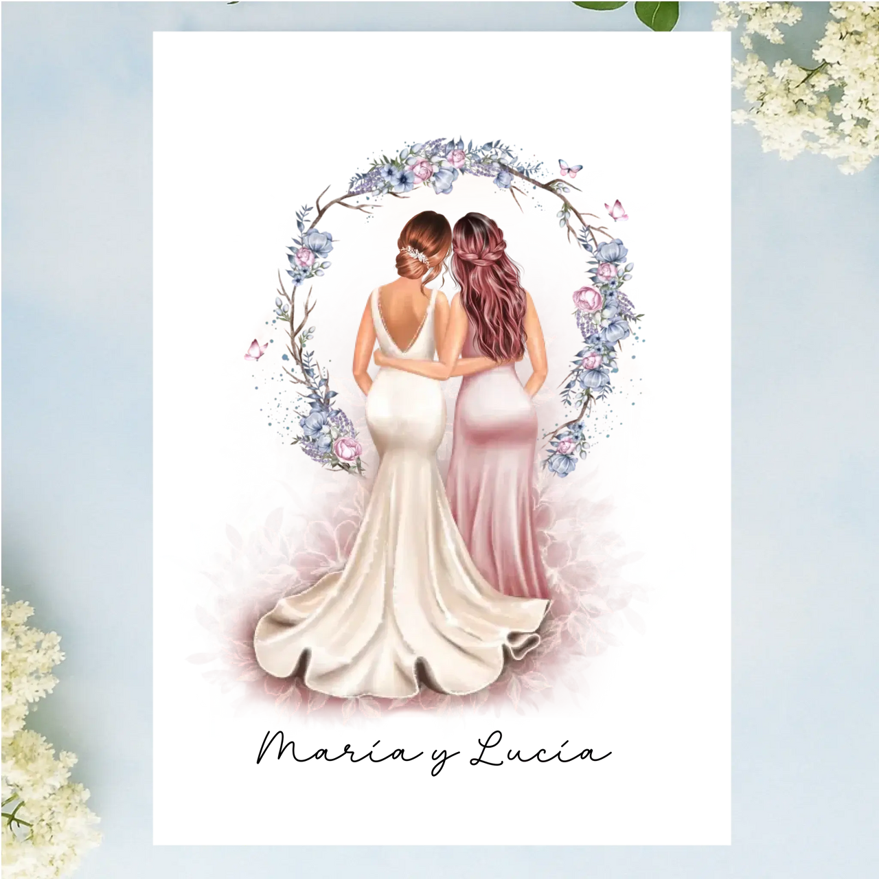 Regalos personalizados con ilustración premium editable online, ideales para bodas, amistad y celebraciones especiales, con revisión profesional incluida

