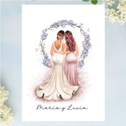 Regalos personalizados con ilustración premium editable online, ideales para bodas, amistad y celebraciones especiales, con revisión profesional incluida
