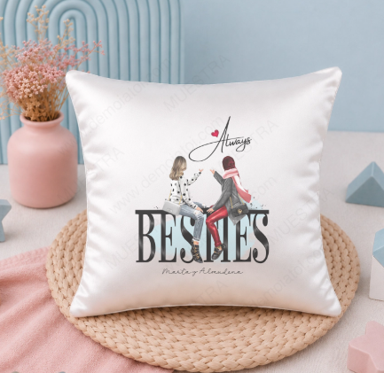 cojin personalizado con foto de amigas